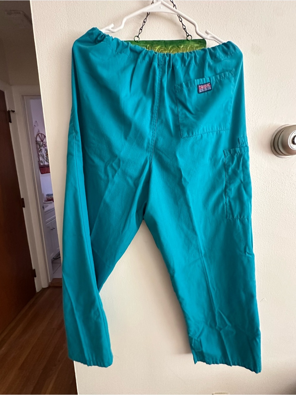 Cherokee Teal Workwear Top with Logo Patch